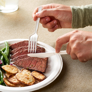 Juego de Cubiertos Desechables 100% Compostables de PLA, Tenedores, Cucharas y Cuchillos de Plástico Desechables, Utensilios Biodegradables Libres de BPA - Product Image 4