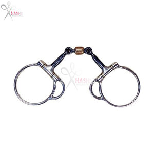 Bocado de entrenamiento para caballo de reining, tipo Trail Dee Bit, de acero inoxidable de 5 pulgadas, con rodillo de boca liso y anillas Dee de 3 pulgadas - Product Image 4