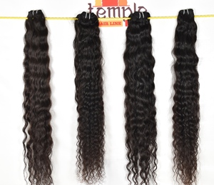 Cabello de color natural, paquete virgen indio, máquina de ondas profundas, procesamiento de trama doble, sin cutícula alineada, extensiones de cabello humano crudo - Product Image 2