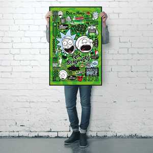 Póster en lienzo con citas inspiradoras de Rick y Morty, decoración de pared con marco negro - Product Image 4