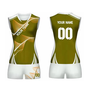 Uniforme de voleibol de manga corta unisex de alta calidad, conjunto de diseño profesional para adultos, precio al por mayor, impresión por sublimación - Product Image 1