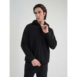 Sweat à capuche zippé JOCASTA Hiver, coupé-cousu, style streetwear vieilli avec broderie 3D, en tissu tricoté anti-plis - Product Image 2