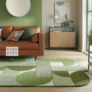 Alfombra de dormitorio de estilo bohemio de diseño moderno con sombra verde, alfombra decorativa de oficina, alfombra antideslizante lavable de alta calidad para comedor - Product Image 3