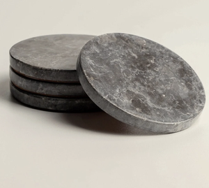 Luxury Handmade Round Natural <b>Marble</b> Black <b>Coaster</b> with Brass Trim Classic Style Eco-Friendly From India by Tayyab Handicraft - Product Image 5