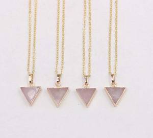 Luxury <b>Turquoise</b> 15mm Trillion Shape Gemstone Bezel Set Silver <b>Necklace</b> Handmade 925 Sterling Gold Plated Jewelry for Wedding - Product Image 4