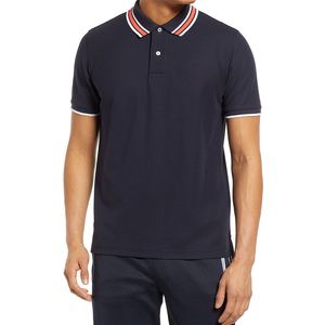Polo de secado rápido para hombre al por mayor, jersey de manga corta ajustado personalizado, color sólido, antiarrugas y retráctil - Product Image 6