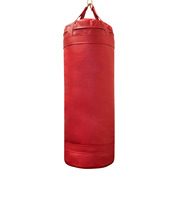 Saco de Boxeo de Cuero Vacuno Azul, Relleno de Arena, Resistente, Diseño Personalizado, Alta Calidad, Logotipo Personalizado