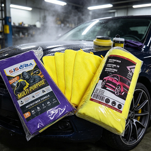 Lot de 36 chiffons de nettoyage commerciaux en microfibre 40x40 300 g/m² – Serviettes de nettoyage automobile en gros pour le detailing - Product Image 1