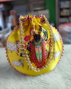 Bolso Potli Indio con Bordado de Hilo y Espejo, Bolso de Mano Hecho a Mano para Mujer, Bolso Potli para Compra al por Mayor - Product Image 2