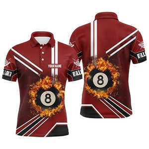 Impression par sublimation Maillot Personnalisé Polo Homme T-shirts Équipe de Billard Snooker Chemise de Billard 100% polyester - Product Image 6