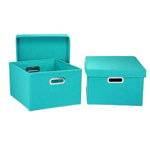 Caja de Almacenamiento de Tela No Tejida Ecológica |   Organizador de Cajas Plegables con Tapa y Asas para Almacenamiento en Armarios del Hogar, Precio de Fábrica - Product Image 1