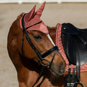 Bonnet mouche au crochet confortable léger respirant lavable couverture d'oreille de cheval fabrication pakistanaise tissu doux équestre - Product Image 5