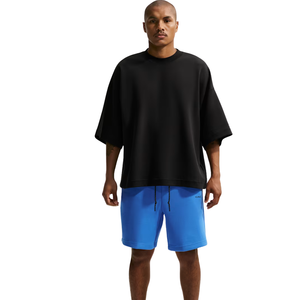 <b>Mens</b> Solid Front Knitted Cotton Fleece High Waist Drawstring <b>Shorts</b> Casual Athletic Quick Dry Soft Breathable Summer Gym <b>Lounge</b> - Product Image 1