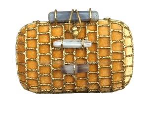 Handmade Exclusive Bridal Wedding Brass Mother of Pearl Clutch <b>Bag</b> Brass <b>Bag</b> at CHEAP PRICE by LUXURY CRAFTS - Product Image 1