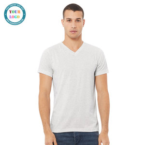 T-shirt à col en V avec étiquette personnalisée pour adulte T-shirt en coton ultra doux et respirant - Product Image 1