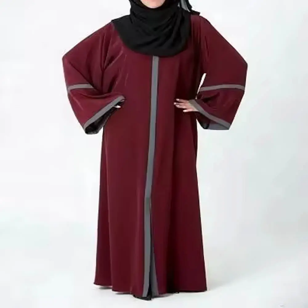 Vêtements islamiques à manches longues de couleur unie hijab musulman abaya pour femmes imprimé personnalisé robe islamique décontractée musulmane Abaya grande taille