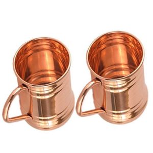 Tasses à Moscow Mule en cuivre pur faites à la main, élégantes tasses à boire en métal avec poignée, tasse à cocktail écologique pour boissons froides, décoration de bar - Product Image 5