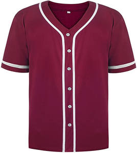 Vente en gros d'uniforme d'équipe de softball personnalisé avec logo Oem T-shirt boutonné en jersey à manches courtes pour hommes, sports actifs Hip Hop - Product Image 6