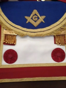 Delantal escocés masónico bordado a mano de alta calidad hecho a medida 2025 Azul Rojo blanco oro bordado delantales personalizados - Product Image 4