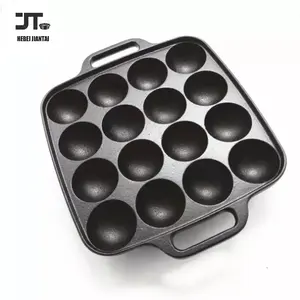 Poêle à Grill japonaise en fonte Takoyaki, 16 trous, Compatible avec les cuisinières à gaz et les ustensiles de cuisine à revêtement antiadhésif résistant à l'induction