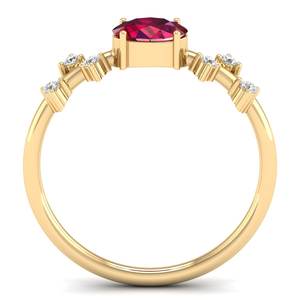 Anillos REYES de Lujo en Plata de Ley 925 con Moissanita Certificada GRA, Joyería Fina, Corte Oval Clásico, Gema de Rubí de 0.75 Quilates - Product Image 4