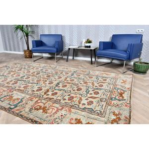 Alfombra Turca Vintage de 5.8x9.4 pies, Alfombra Grande, Alfombra Azul Abstracta - Product Image 3