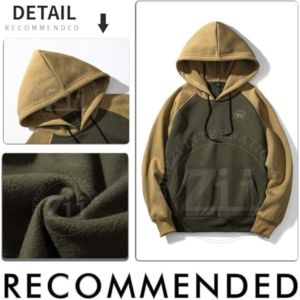 Sweat à capuche de haute qualité avec logo personnalisé, impression numérique, tissu polaire bicolore, couleur assortie au logo, fabricant - Product Image 4