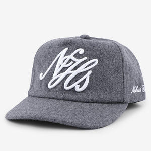 قبعة بيسبول شتوية فاخرة من الصوف بتصميم كلاسيكي لجميع المواسم، قبعة غير مهيكلة بخمسة ألواح مع تطريز مخصص، مزيج من الصوف - Product Image 1