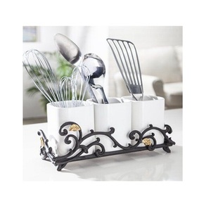 Sắt Và Đá Cẩm Thạch Đồ Dùng Dao Kéo Chủ Xu Hướng Thiết Kế Màu Đen Trắng Màu Dao Kéo Chủ Cho Khách Sạn Nhà Hàng Sử Dụng - Product Image 1