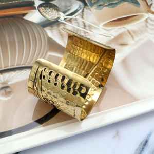 Brazalete de latón crudo de 69mm, brazalete de incrustaciones, brazalete de canal en blanco, pulsera ancha hecha a mano, latón crudo - Product Image 2