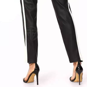 Pantalon en cuir PU doux au toucher, tissu durable, coupe régulière pour l'hiver, écologique, respirant, confortable, design de la taille - Product Image 6