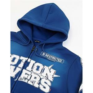 Motion Lovers Sweat à capuche zippé d'hiver imprimé sur mesure pour hommes femmes 100% coton polaire décontracté et vêtements de rue - Product Image 3