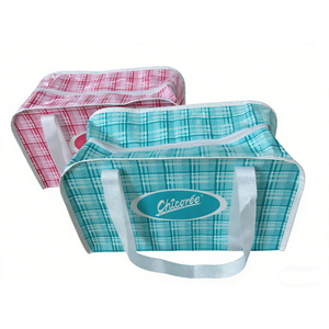 กระเป๋าผ้า PP ลายทางพร้อมซิปปิดและปรับขนาดได้ - Product Image 1