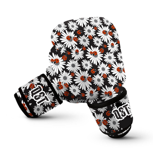 Guantes de entrenamiento de boxeo de cuero acolchado multicapa con soporte de muñeca de gancho y bucle y diseño de impresión de patrón para artes marciales - Product Image 4