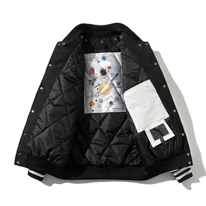 Invierno béisbol americano calle moda Hip Hop estilo lona Varsity chaqueta para hombres mujeres jóvenes de talla grande plumas letras insignias - Product Image 5