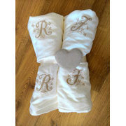 Set di Asciugamani da Bagno in Cotone ad Asciugatura Rapida con Ricami Floreali 70x140cm Alta Qualità per Viso e Casa - Product Image 1