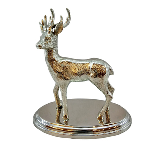 Paire de figurines de cerf antilope en laiton, Figurine de décoration de bureau à domicile, Figurine de petit Animal avec Logo personnalisé - Product Image 3