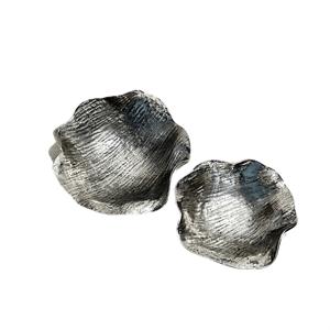 Juego de Tazones Modernos Ecológicos Plateados, 2 Tamaños Diferentes, para Servir Frutas, Tazón de Aluminio, Centro de Mesa para Bodas, Almacenamiento - Product Image 2