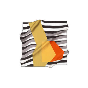 Silk Square Scarf with Geometric Dot Pattern Luxury Designer Digital Print for Spring Summer - Product Image 1