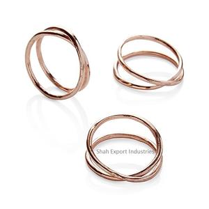 Rond de serviette rond mince en fil de métal plaqué argent adapté à la maison et au porte-serviettes de décoration de table de mariage - Product Image 3