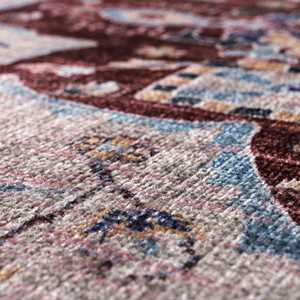 พรมลายเมดัลเลียนแบบเปอร์เซียสไตล์วินเทจแบบดั้งเดิมของเน็ตไลน์ โฮม ดีพอต ซักด้วยเครื่องได้ เหมาะสำหรับห้องนั่งเล่น-RW1008 - Product Image 1