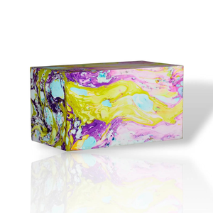 Urna de madera de mango hecha a mano Abstract Aqua Swirl Design Memorial Keepsake - Product Image 5