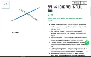 Spring <b>Hook</b> Push Pull <b>Tool</b> Insulated Handle Jewelry Making <b>Tool</b> Watch Repair Goldsmith Hand <b>Tool</b> | Item No GS-1462 - Product Image 3