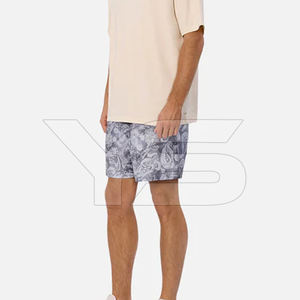 กางเกงสตรีทขาสั้นโพลีเอสเตอร์ป้องกันการยับย่นมีเชือกรูดปิดขนาดพิเศษยาวถึงเข่าพิมพ์ซับลิเมต - Product Image 6