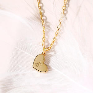 Jeulia Custom Engraved <b>Initial</b> Heart Plate <b>Necklace</b> Perfect Gift - Product Image 4