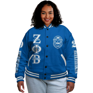 Zeta Phi Beta 1920 Sororité Bleu Blanc Fondateurs Édition Varsity Letterman Veste Vie Grecque Respirant Chenille Patch Broderie - Product Image 1