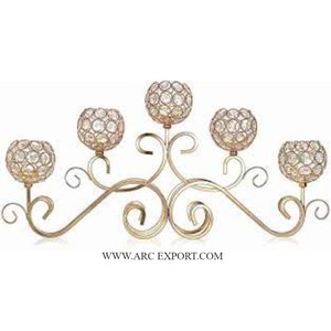 Candelabro de mesa de lujo recién llegado, soporte votivo, 3 juntas de Metal y cristal, tamaño grande, decoración del hogar, candelabro votivo - Product Image 2