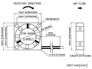 D1504-FF 3V 5V 15mm Micro Fan - Product Image 5