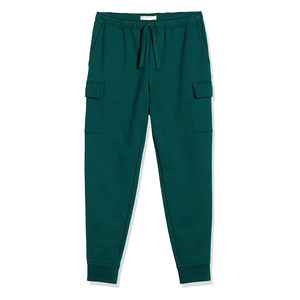 Wholesale Cotton Fleece <b>Cargo</b> Pocket Style 320GSM men's <b>pants</b> Solid Green <b>Elastic</b> <b>Waist</b> Four Pocket Jogging Wear men's trousers - Product Image 2