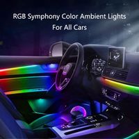 Kit d'éclairage d'ambiance universel pour voiture 18/20/22/24-en-1, compatible avec 98% des voitures, lampe d'ambiance LED intelligente à double zone de couleur, commande par application